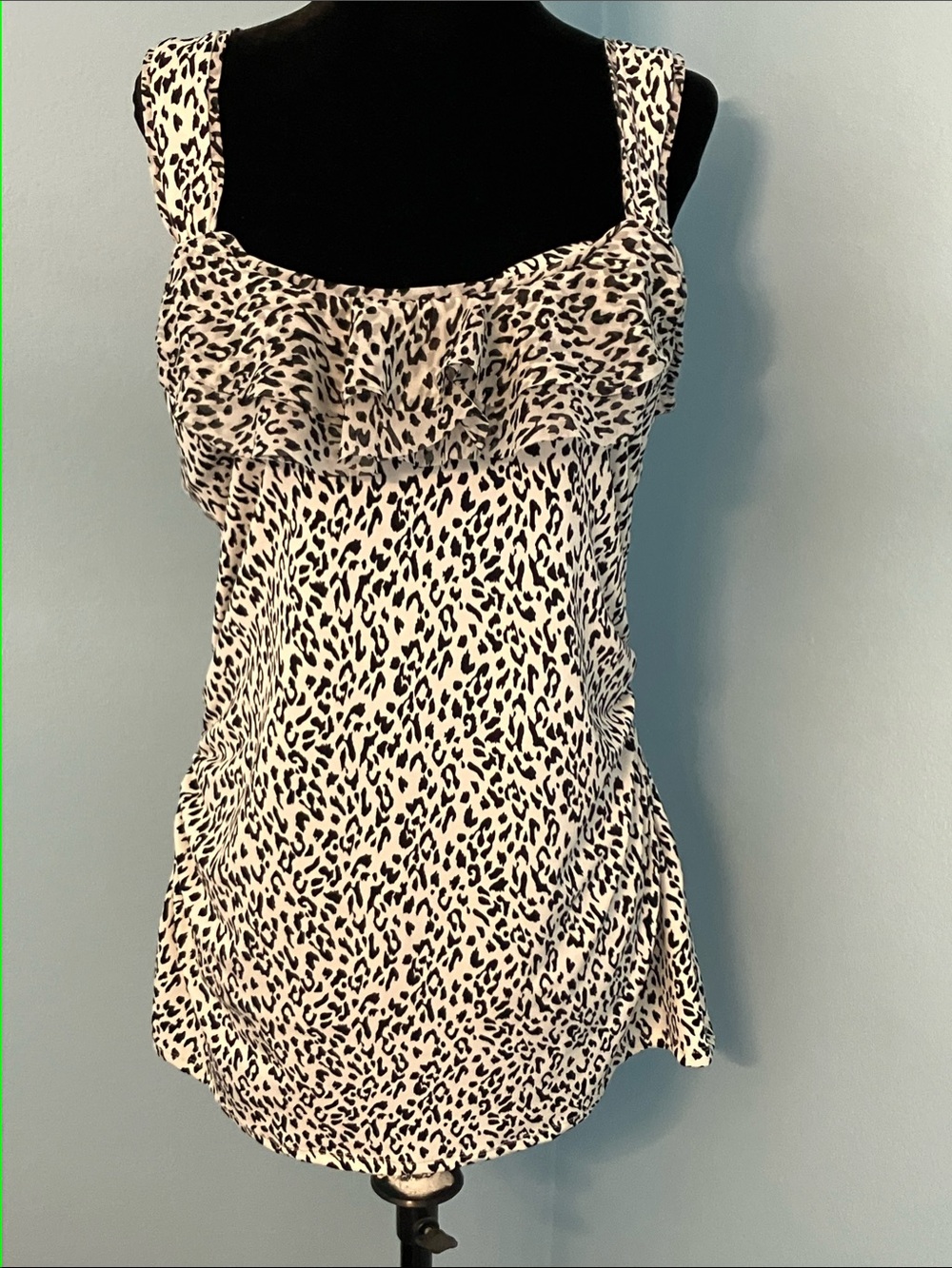 White House Black Market Leopard Ruffle Camisole